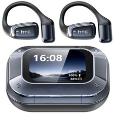 HTC NE25 Open Ear Earbuds AI Translator Earbuds,135 Languages with Smart Screen