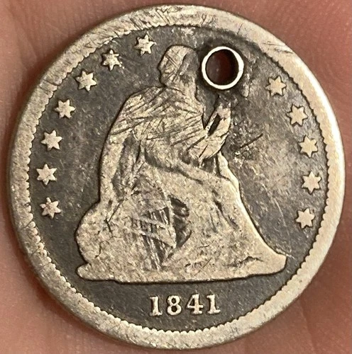 1841-O Seated Liberty Quarter Good G Details