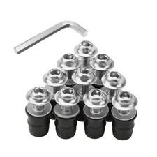 10 PCS Motorcycle Windshield Bolt Screw Kit, M5 Motorbike Windshield Silver
