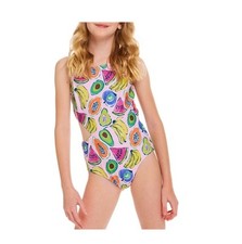 NWT Andy  Evan Girls Multicolor Watercolor Fruit One Piece Swimsuit Sz XL 16