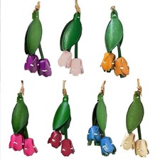 Sturdy Leather Floral Keyring Pendant Accessory For Unique Style Enthusiasts