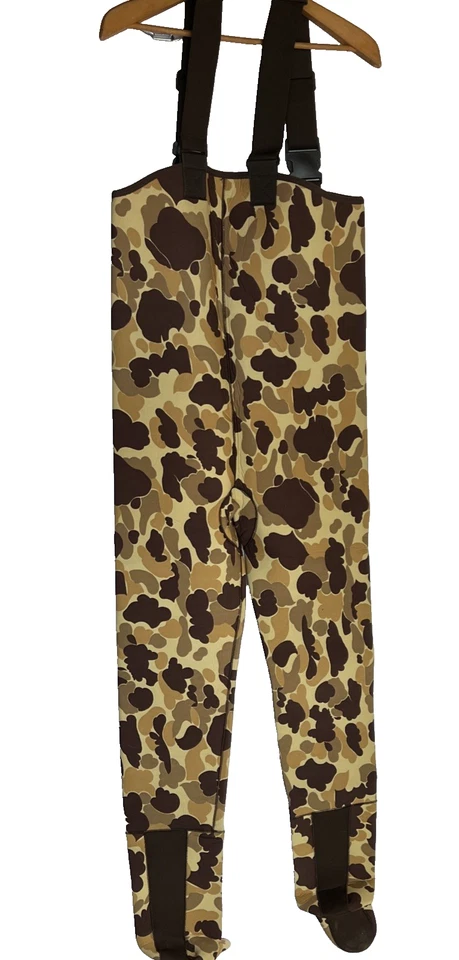 VTG Cabela's Neoprene Duck Camo Waders Men MT Shell/Hand Pouch Hunting VGC - Image 2 of 4