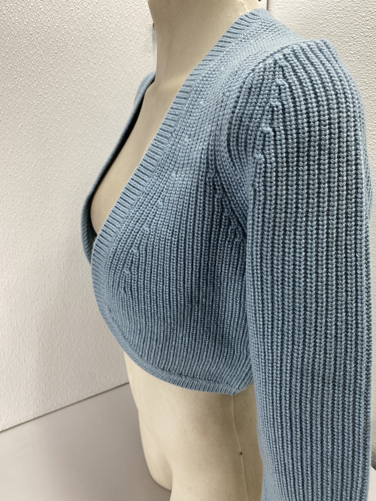 Michael Kors Womens Cropped Shaker Knit Cashmere Cardigan Size XS Seaglass thumbnail 10