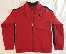 Jordan Full Zip Track Jacket Youth Medium 10-12 years Red with Black Trim