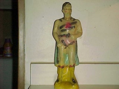 rare SUPERMAN 1940s CHALKWARE CARNIVAL PRIZE - 15 1/2'' - EXCELLENT - Best Offer