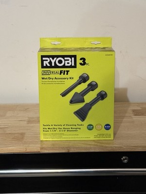 Ryobi A32UAK15B 3 Pc Universal Fit Wet/Dry Vacuum Accessory Kit Car Nozzle Brush
