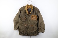 Vintage 90s Streetwear Mens Medium Distressed Quilted Suede Trim Winter Jacket