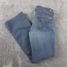 7 For All Mankind Womens Jeans Bootcut Low Rise Size 28 30x30 Dark Wash USA