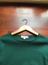 Nanette Lepore Women's Green Dress Long Sleeve Size Small Fringe Accent EUC