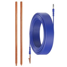 24 Pure Copper Ground Rod,Portable Plug Grounding Rod Kit with 50ft Copper Wi...