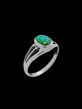 Navajo Green Opal Ring 925 Sterling Silver Engagement Style Ring