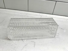 Arrow Clear Acrylic VTG Butter Keeper Top Dish Lid Diamond Pattern Replacement