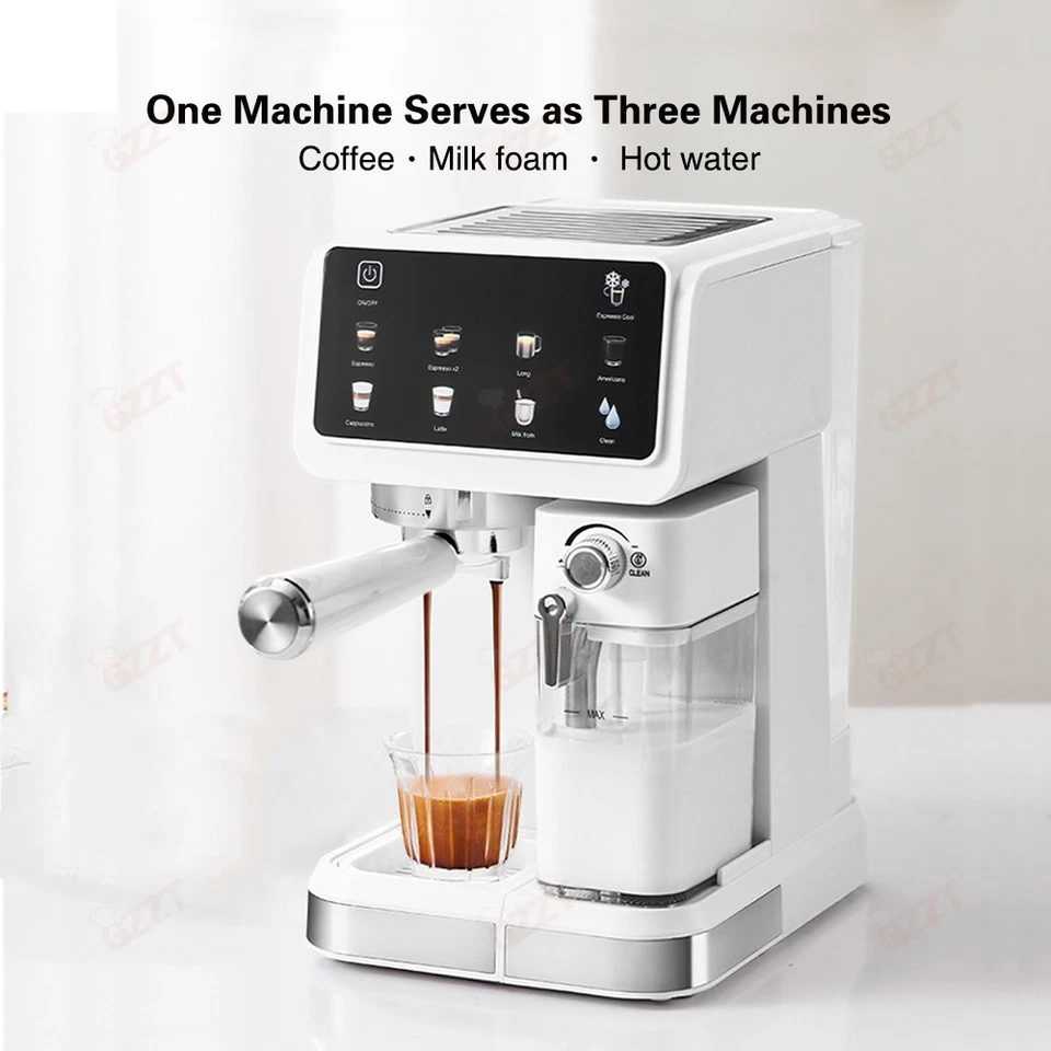 New!51MM Coffee Machine with Automatic Milk Frother 1.5L Water Tank Plastic - Image 2 of 4