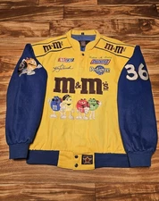 Vintage M&M Nascar Racing Ken Schrader Snickers Candy Promo Jacket Coat Size L