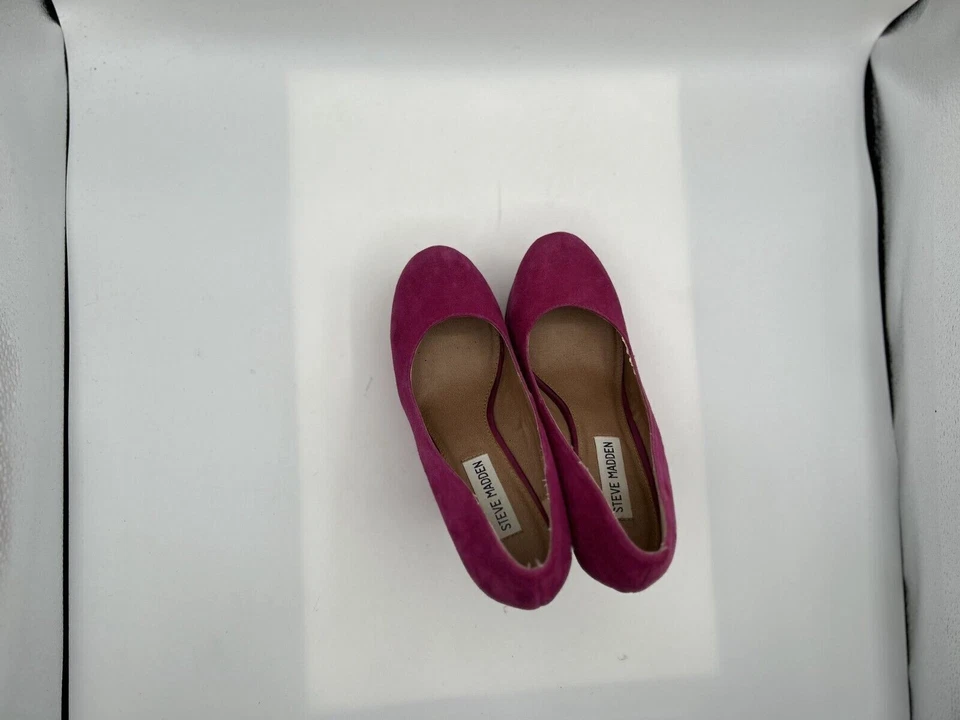 Steve Madden Pammyy Tacones Altos de Cuña Para Mujer Talla 6.5M Rosa Imitación Cuero Sin Cordones Foto 4 de 4