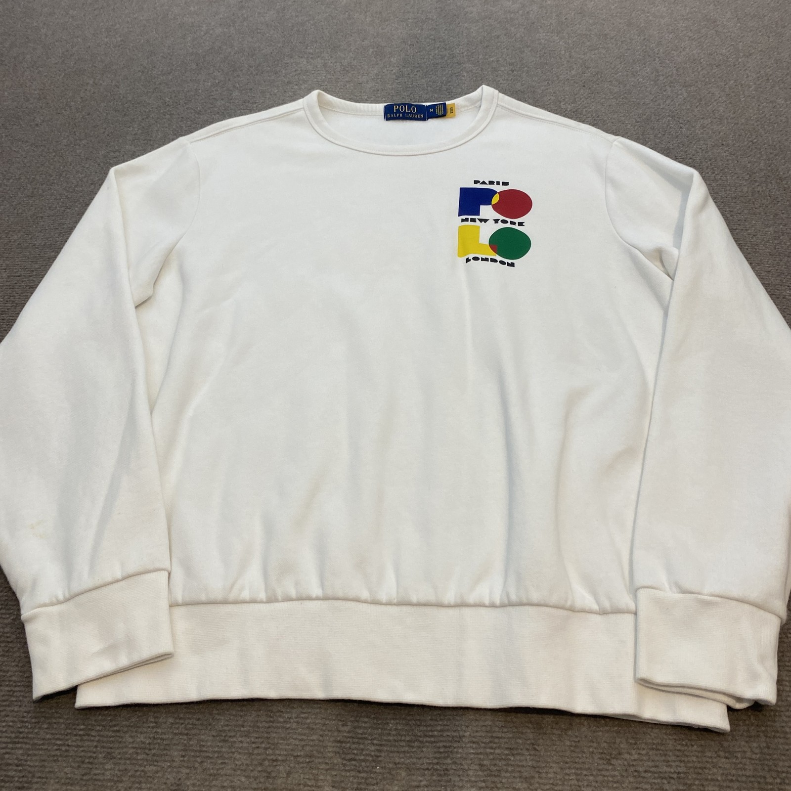 Polo Ralph Lauren Sudadera Para Hombre Mediana París Nueva York Londres Gráfico Pullover