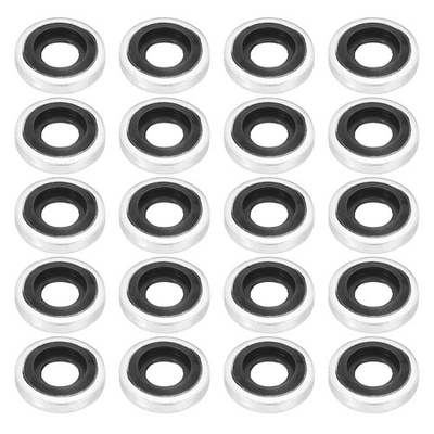 #ad 20Pcs M6 Self Centered Bonded Sealing Gasket NBR Metal Bonded Sealing Washers $12.95