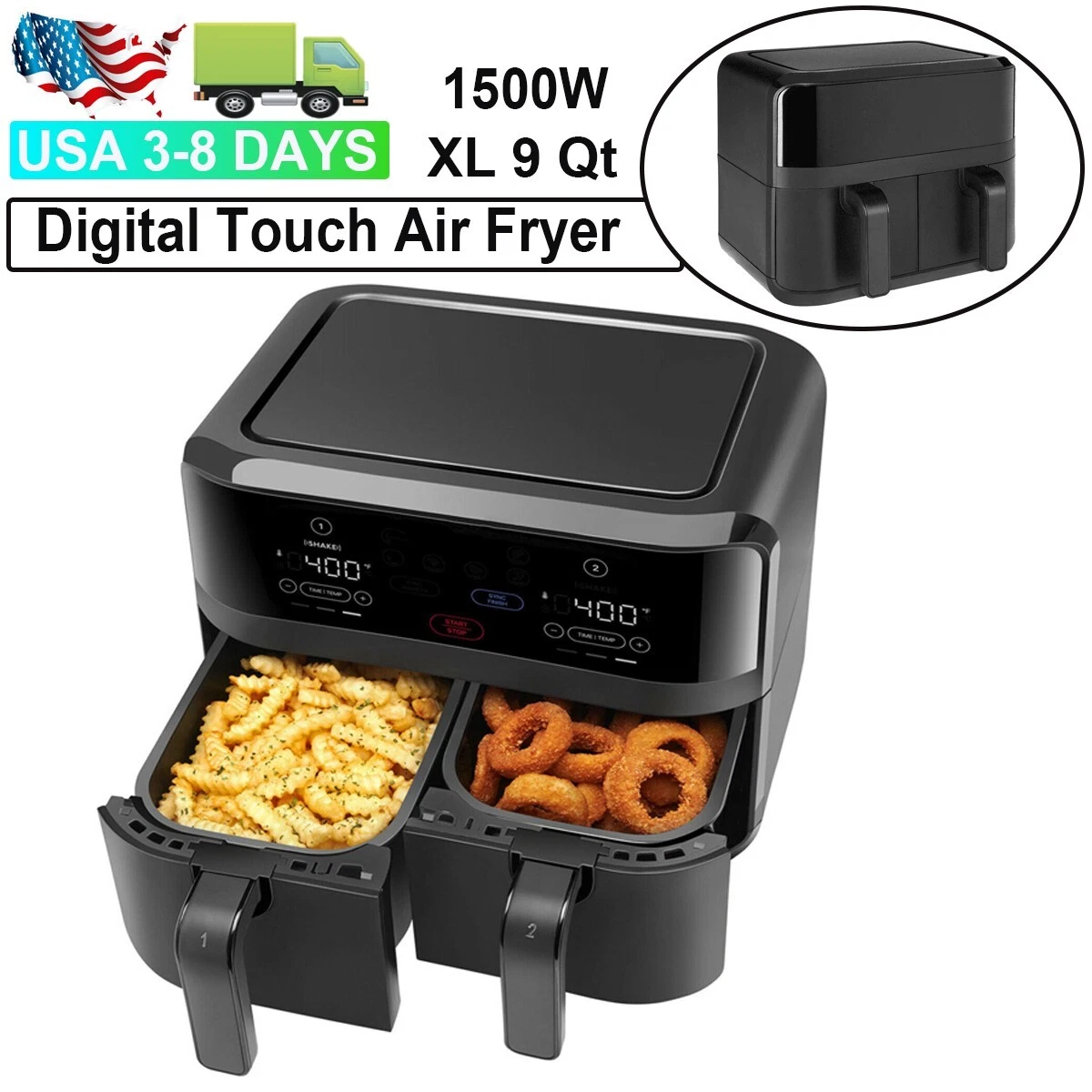 Tfal Easy Fry Grill XL 2in1 Air Fryer Combo, Quart, 52 OFF