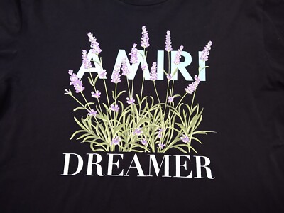 Amiri Dreamer T-shirt Men's Size XS Black Short Sleeve Flower