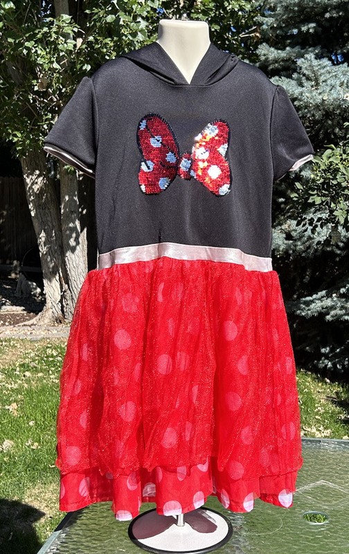 Disney Junior Minnie Mouse Large 10/12 Hooded Dress