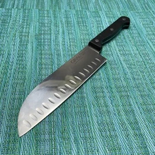 Ginsu Santoku Chef Knife Kitchen Stainless 7” Blade Black Handle Full Tang