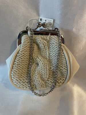 Vintage K-mart Knitted Off White Change Purse With Tags