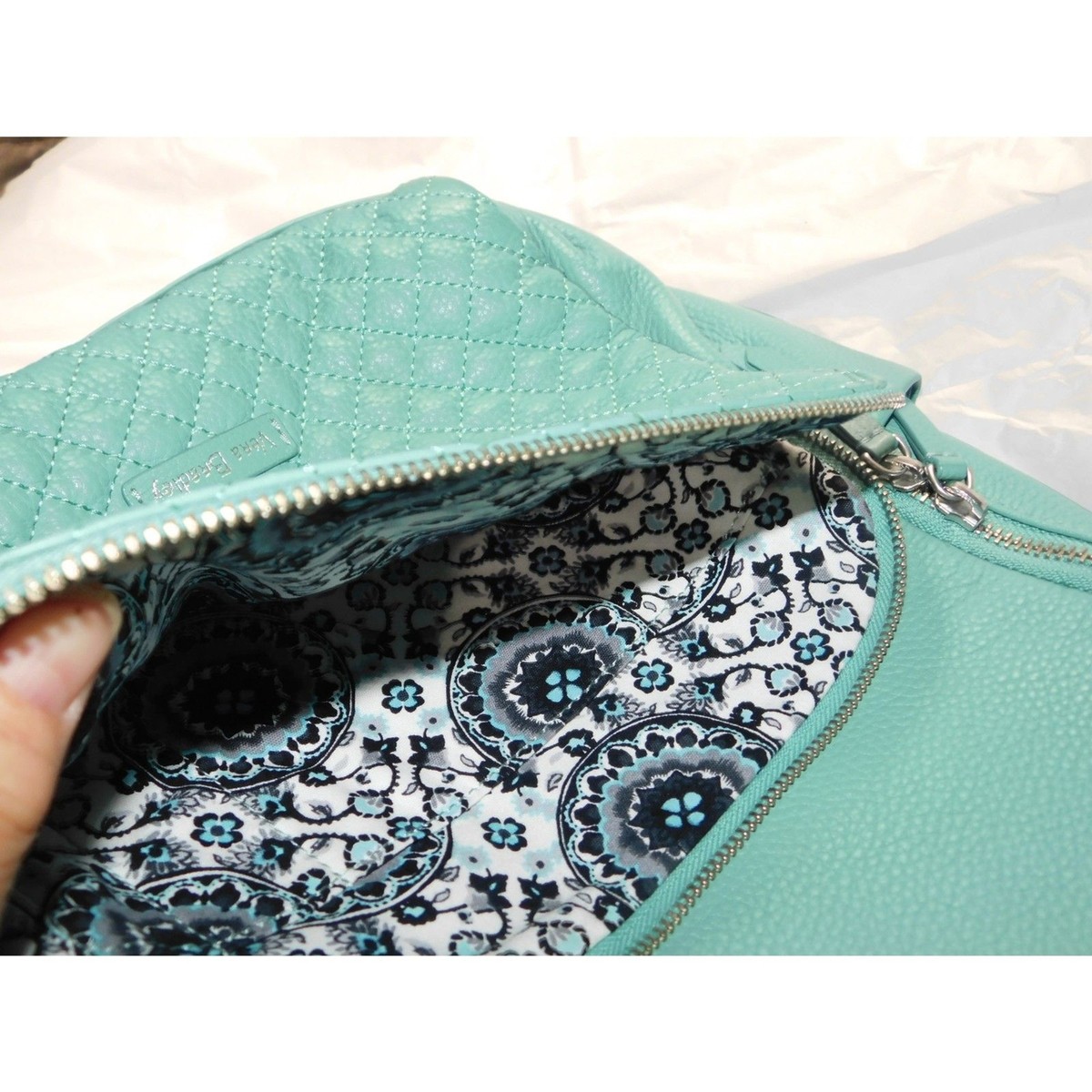 Vera Bradley Small Backpack Genuine Leather Carryall Backpack Light Green Mini Banbury Backpack - Faux Leather | Vera Bradley main image 3