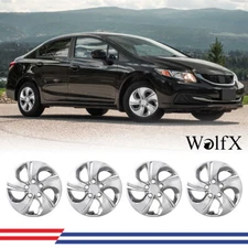 Set of 4 Chrome 15" Wheel Covers for 2013-2015 Honda Civic R15 Bolt On Hub Caps