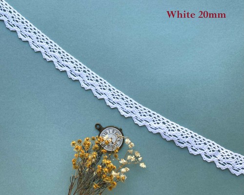 White Ivory Cotton Crochet Lace Trim by 1M/2M/5M/10M Sewing Craft Shabby Chic - Picture 18 of 27