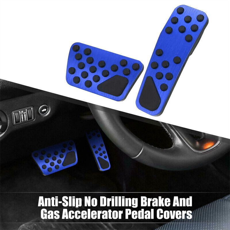 Red & Black Anti-Slip Pedal Covers For Dodge Charger/Challenger & Chrysler 300 (2009-2019)