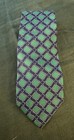 TURNBULL & ASSER MADE IN ENGLAND Green Blue Design Silk TIE Excellent!