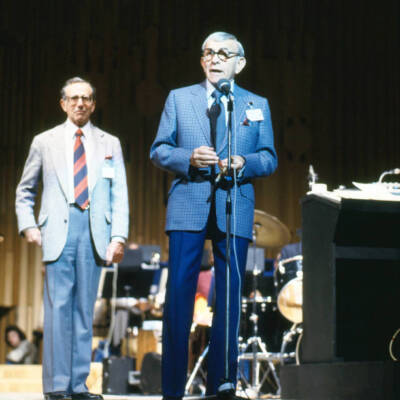George Burns performs on stage London England March 4 1982 Old Photo 1