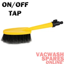 STANDARD HAND HELD FLOW THROUGH CAR WASH BRUSH WITH TAP - SOFT BRISTLES - VALET