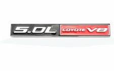 1Pc 5.0L Coyote V8 Emblems, 3D Trim Fender Hook Trunk Badge Decals Stickers 