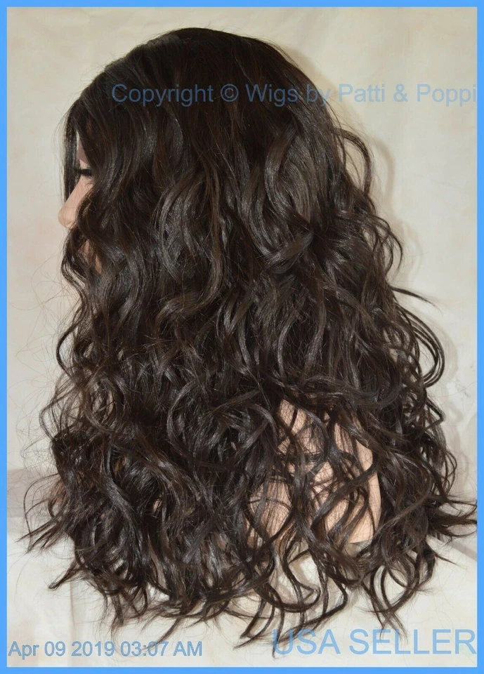 PELUCA DE ENCAJE FRONTAL LARGA RIZADA AMIGABLE CON EL CALOR #4 MARRÓN HERMOSA SEXY NUEVO ESTILO 1350 Foto 4 de 4