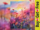 Sunset Wildflower Glow 5"x7" Print on Matte Paper | Colorful Floral Painting