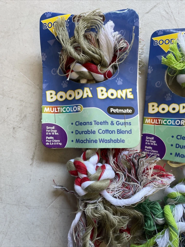 Booda PetMate Cuerda de 2 Nudos Hueso y Tirador Multicolor Torcido Juguete para Perro (Lote de 2) Foto 2 de 2