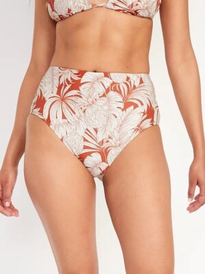 NEW Old Navy Womens High Rise Classic Bikini Swim Bottoms Pineapple Floral M NWT