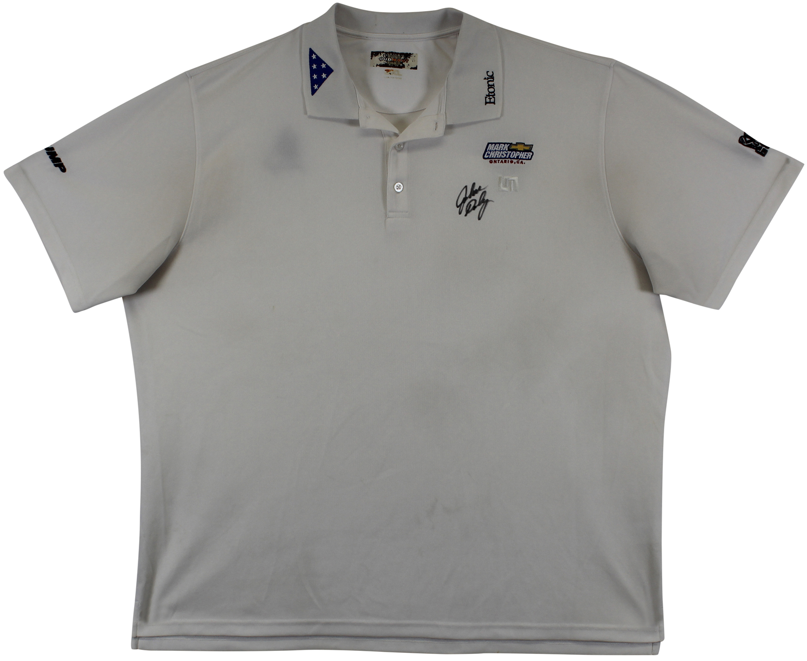 John Daly Autographed Signed Authentic Match Worn White Loudmouth Polo Shirt Beckett 