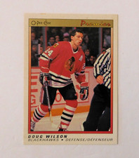 1989 1990 Doug Wilson O-Pee-Chee Premium #129 Chicago Blackhawks Hockey Card