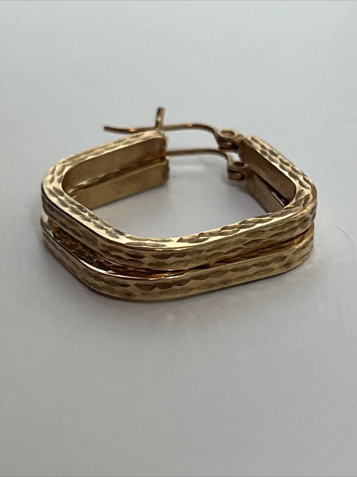 14k Gold Basic Earrings Square Hoops - image 7