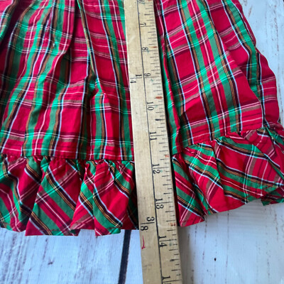 Vintage Sears Dress Baby Girl Red Green Christmas Plaid White Sleeves Lace  | eBay