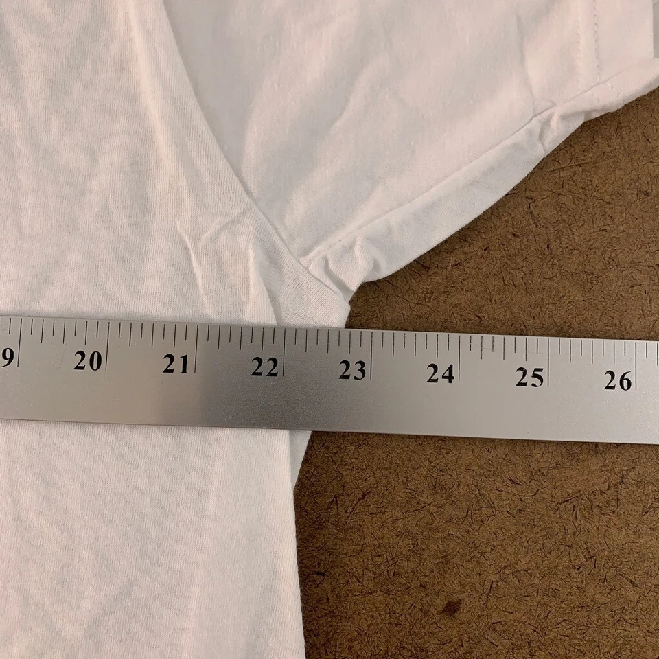 Ambig 男式汽车旅馆图形 T 恤白色绿色船员拼色 100% 棉 XL 全新 — 第 3/4 张图片