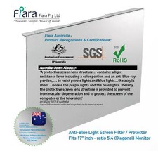 Fits 17 inch ratio 5:4 Monitor  Fiara Anti Blue Light Screen Protector / Filter