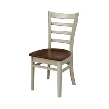 IC International Concepts Emily Side Dining Chair, Hickory/Washed Coal