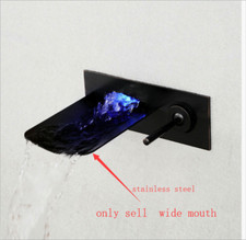 Black Tempered Glass Waterfall Spout Only For The Wall Mounted Mixer Water Tap