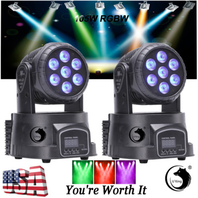 2PCS 105W RGBW Moving Head LED Stage Lighting DMX Beam Bar DJ Disco Party Lights