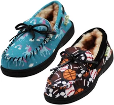 NORTY Toddler Little Kid & Big Kid Printed Moccasin Slippers Runs 2 Sizes Small