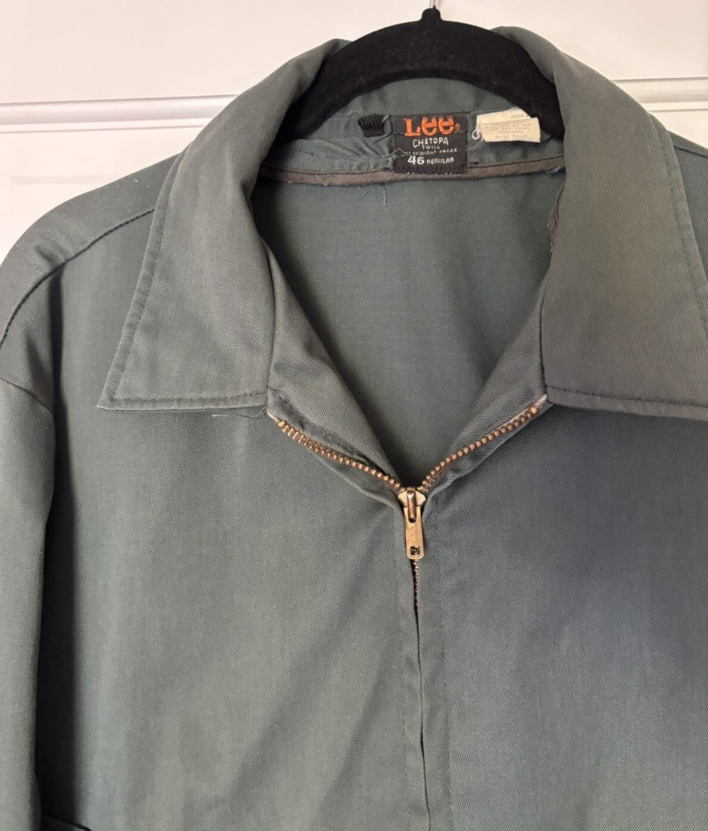 60s Vintage Lee Chetopa Twill Work Jacket Dark Green Mens 46 60s Vintage Lee Chetopa Twill Work Jacket Dark Green Mens 46