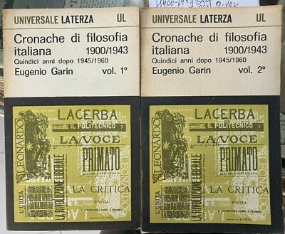 (Philosophie) E. Garin - CHRONIKEN DER ITALIENISCHEN PHILOSOPHIE (1900-1943) - 2 BÄNDE